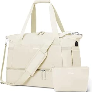 ETRONIK Women's Gym Bag with Shoe Compartment & USB Port - Weekender Travel Duffel