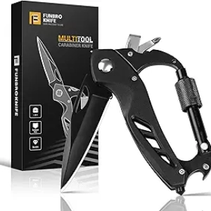 6-in-1 Multitool Carabiner with Pocket Knife | EDC Survival Gear for Camping & Hiking