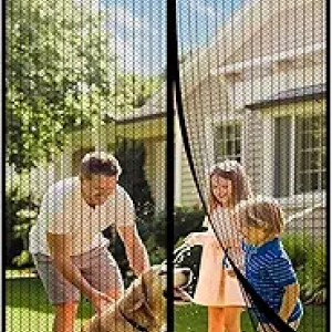 Magnetic Screen Door 38x82 - Heavy Duty Mesh with Auto-Close, Pet & Kid Friendly
