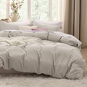 Bedsure Queen Size Duvet Cover Set - 3 Pieces Soft Microfiber Bedding with Zipper