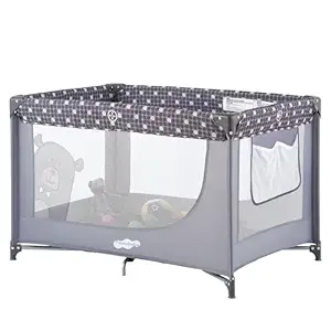 Pamo Babe Portable Crib Baby Playpen with Mattress - Lightweight Travel Playyard