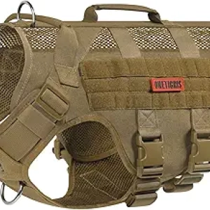 OneTigris Tactical Dog Harness Medium - No Pull MOLLE Vest with Handles