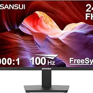 SANSUI 24 Inch 100Hz FHD Monitor - PC Display with HDMI/VGA, Eye Care & VESA Mount