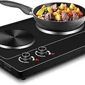 CUSIMAX 1800W Double Hot Plate - Portable Electric Burner Cooktop