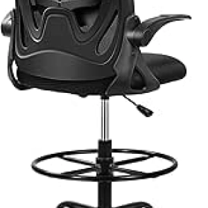Primy Tall Drafting Chair with Flip-up Armrests & Lumbar Support