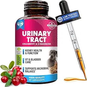 Cat & Dog UTI Treatment - Natural Cranberry & D-Mannose Drops for Kidney & Bladder Health