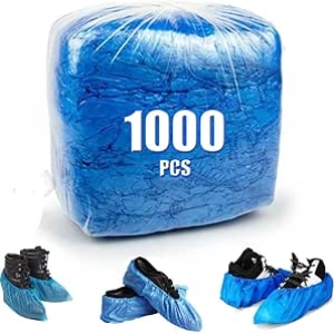 Disposable Shoe Covers 1000 PCS (500 Pairs) - Waterproof Boot Covers for Real Estate, Construction & Travel
