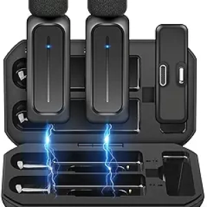 Wireless Lavalier Microphone for iPhone iPad Android - 70ft Range with Noise Cancellation