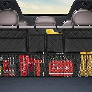 Femuar Car Trunk Organizer 42" - Large Capacity Backseat Storage Bag with 8 Pockets