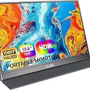 MNN 15.6" Portable Monitor FHD 1080P USB-C HDMI Gaming Monitor with Smart Cover