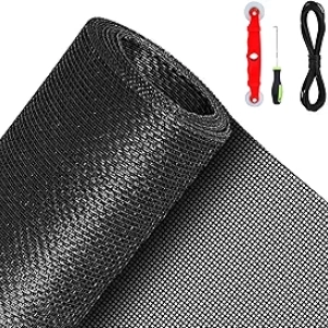 Pet Proof Window Screen Replacement Kit 39x118" - Durable Mesh for Doors & Windows