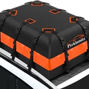 FIVKLEMNZ 21 Cu Ft Waterproof Rooftop Cargo Carrier - Car Roof Bag with Anti-Slip Mat & Straps