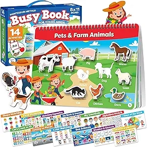 Montessori Busy Book for Toddlers Ages 3-5 | Pre-Assembled Learning Activities