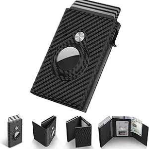 Men's Smart Wallet with AirTag Holder | RFID Blocking Leather Card Holder