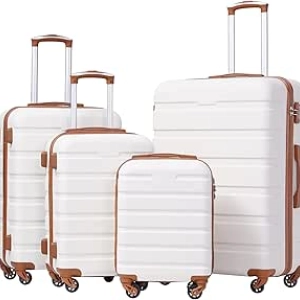 Coolife 4-Piece Luggage Set with Spinner Wheels & TSA Lock