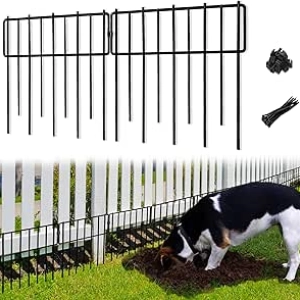 Animal Barrier Fence 10 Pcs - No Dig Garden Fence for Rabbits & Dogs | Rustproof Metal Wire