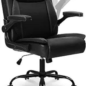 NEO CHAIR Ergonomic Office Chair - Executive Leather Gaming Desk Chair with Flip-Up Armrests