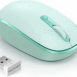 TECKNET Wireless Mouse Mint Green - Quiet, Portable USB Laptop Mouse