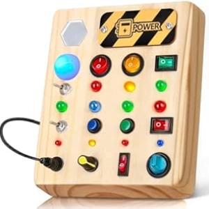 Montessori LED Sensory Board Toy for Toddlers - Educational Wooden Activity Toy
