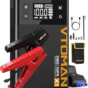 VTOMAN X1 Jump Starter with Air Compressor - 2500A Car Battery Booster Pack
