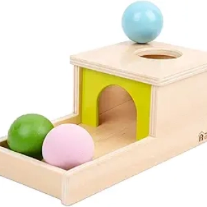 Montessori Object Permanence Box with 3 Balls - Cognitive Development Toy for 6-12 Month Babies