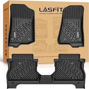 LASFIT Floor Mats for Jeep Gladiator JT 2020-2026 | Custom Fit All-Weather TPE Liners