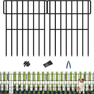 25-Panel No Dig Animal Barrier Fence 27ft - Rustproof Dog & Rabbit Fence for Gardens