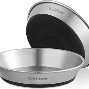 Whisker Friendly Stainless Steel Cat Bowls - Anti-Slip Pet Dishes for Cats & Small Dogs