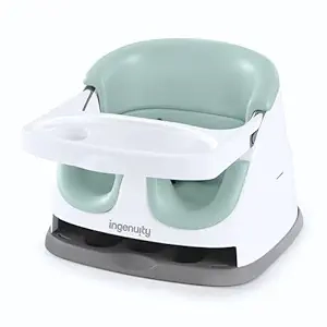 Ingenuity Baby Base 2-in-1 Booster & Floor Seat with Self-Storing Tray - Mist