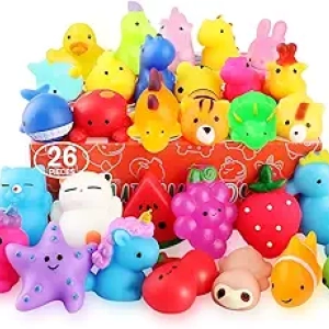 26 Pack Mochi Squishy Toys - Kawaii Squishies Stress Relief Fidget Toys