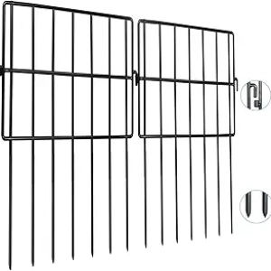 10 Pack No-Dig Animal Barrier Fence - 10ft Dog & Rabbit Deterrent Garden Fence Panels