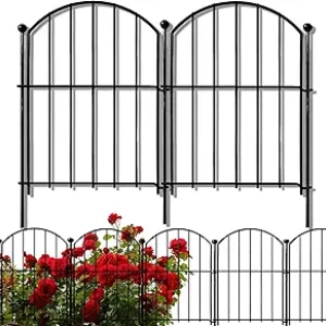 Rustproof Metal Garden Fence 17in x 10ft - No Dig Animal Barrier Edging (10 Pack)
