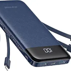 Portable Charger 10000mAh with Built-in Cables - 6 Outputs Fast Charging Power Bank