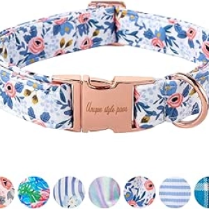 Adjustable Paws Metal Buckle Dog Collar - Soft Cotton for Small to Large Dogs