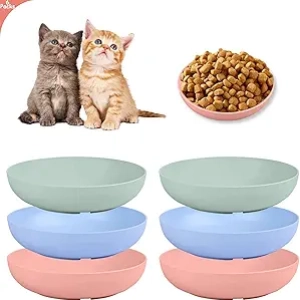 6-Pack Whisker Fatigue Cat Bowls - 5.5" Shallow Wide Pet Feeding Dishes