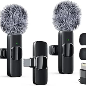 Professional Wireless Lavalier Microphone for iPhone & Type-C | Noise Reduction Lapel Mic for Video, Podcast & YouTube