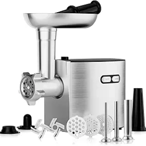 CHEFFANO Electric Meat Grinder & Sausage Maker - 350W Motor with 3 Stuffing Tubes