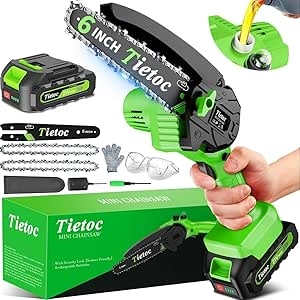 Tietoc 6 Inch Mini Electric Chainsaw Cordless - Lightweight Battery Powered Saw for Wood Trimming