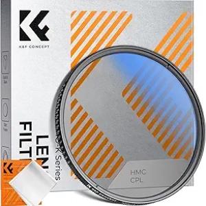 K&F CONCEPT 58mm Circular Polarizer Filter - Ultra-Slim CPL Lens Filter