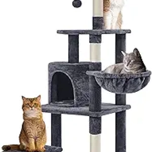 57in Multi-Level Cat Tree Tower for Large Cats - Indoor Activity Center with Scratching Posts