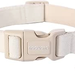 Heavy-Duty Cotton Hemp Dog Collar - Adjustable Soft Natural Fabric Pet Collar for Small to Large Dogs