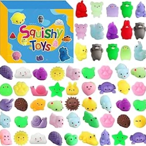 200 Pcs Mochi Squishy Toys Bulk - Kawaii Squishies Party Favors for Kids