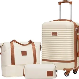 Coolife 3 Piece Luggage Set with TSA Lock & Spinner Wheels - Lightweight Hardshell Travel Suitcase