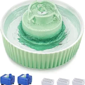 Ceramic Cat Water Fountain 2.1L - Quiet, Durable Pet Fountain with Dual Filters