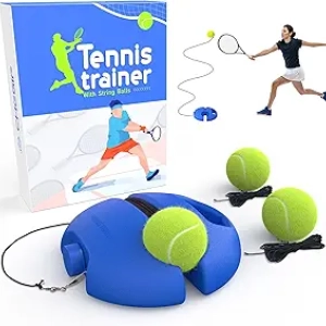 Solo Tennis Trainer Rebound Ball - 3 String Balls, Portable Training Equipment for Beginners