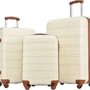 Merax 3 Piece Carry On Luggage Set - TSA Approved Hard Case Expandable Suitcase with Wheels