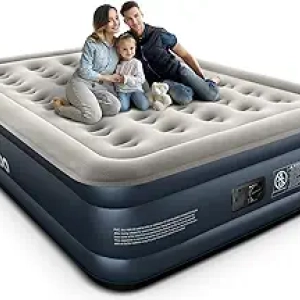 iDOO Queen Air Mattress with Built-in Pump - 18" Raised Airbed, 650 lbs Capacity