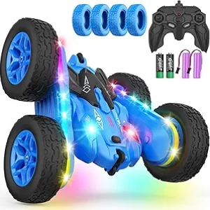 360° Remote Control Stunt Car with LED Strip Lights | 4WD Drift Truck Toy for Kids
