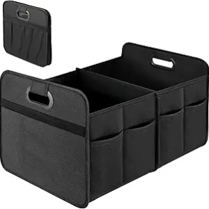 Car Trunk Organizer with 2 Compartments | Collapsible Storage for SUV, Truck & Minivan