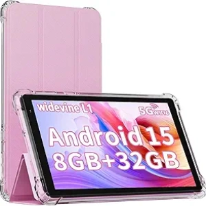 Android 15 Tablet 7 Inch 8GB RAM 32GB ROM WiFi 6 - Pink